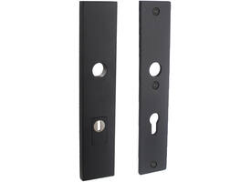 SKG3 veiligheidsschilden rechthoekig 250x50mm profielcilindergat 72mm met kerntrekbeveiliging structuur zwart