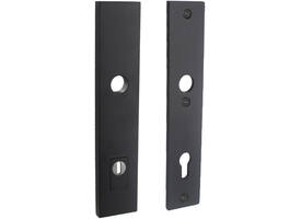 SKG3 veiligheidsschilden rechthoekig 250x50mm profielcilindergat 92mm met kerntrekbeveiliging structuur zwart