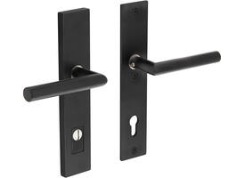 SKG3 veiligheidsbeslag rechthoekig 250x50mm kruk/kruk Jura met veerconstructie profielcilindergat 92mm met kerntrekbeveiliging structuur zwart