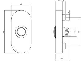 Deurbel ovaal 65x30x10mm verdekt structuur zwart