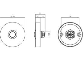 Deurbel rond ø53x10mm verdekt structuur zwart