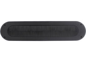 Tochtwering ovaal 340x80mm structuur zwart