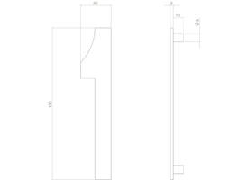 Huisnummer 1 150mm structuur zwart