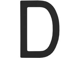 Huisletter D 100mm structuur zwart