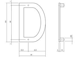Huisletter D 100mm structuur zwart