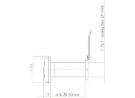 Deurspion 180° deurdikte 35-60mm, ø14mm zwart