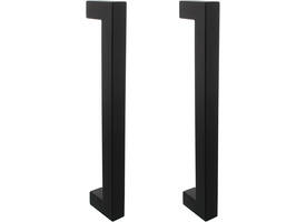 Deurgrepen vierkant 325x70x25mm hart op hart 300mm structuur zwart