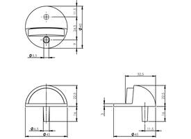 Deurstop bolrond ø45x22mm vloermontage zwart
