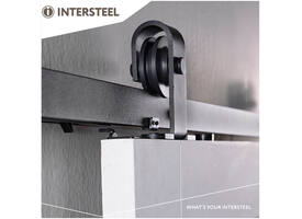 Schuifdeursysteem 2x1 meter met hangrollen recht top 130mm zwart