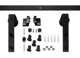 Schuifdeursysteem 2x1 meter met hangrollen recht 290mm zwart