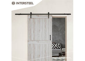 Schuifdeursysteem 2x1 meter met hangrollen recht 290mm zwart
