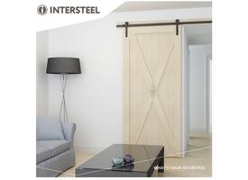 Schuifdeursysteem 2x1 meter met hangrollen recht 290mm zwart