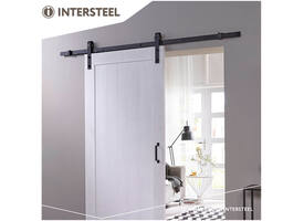 Schuifdeursysteem 2x1 meter met hangrollen recht 290mm zwart