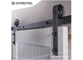 Schuifdeursysteem 2x1 meter met hangrollen recht 290mm zwart