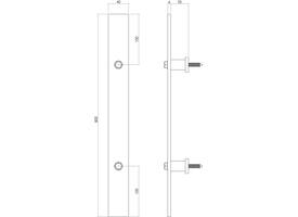 Deurgreep plat 800x40mm tbv schuifdeur zwart