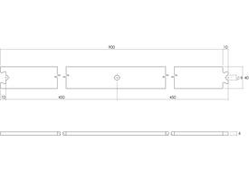 Tussenrail 90cm tbv schuifdeursysteem inclusief bevestigingsset zwart