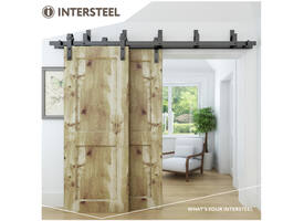 Set van 5 wandsteunen tbv parallel geplaatste schuifdeuren zwart