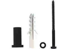 Set van 5 verlengde ronde steunen 50mm tbv schuifdeurrail zwart