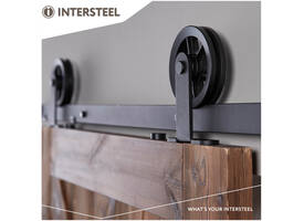 Schuifdeursysteem 2x1 meter met hangrollen spaakwiel top 170mm zwart