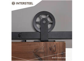 Schuifdeursysteem 2x1 meter met hangrollen spaakwiel top 170mm zwart