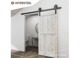 Schuifdeursysteem 2x1 meter met hangrollen spaakwiel 340mm zwart