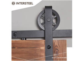 Schuifdeursysteem 2x1 meter met hangrollen spaakwiel 340mm zwart
