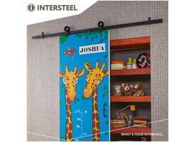 Schuifdeursysteem 2x1 meter met hangrollen open wiel top 155mm zwart