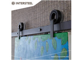 Schuifdeursysteem 2x1 meter met hangrollen open wiel top 155mm zwart