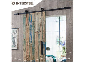 Schuifdeursysteem 2x1 meter met hangrollen open wiel 255mm zwart