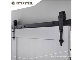 Schuifdeursysteem 2x1 meter met hangrollen pijlvorm 290mm zwart