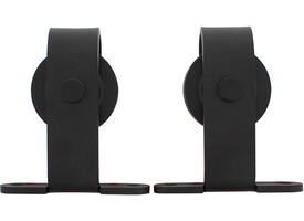 Set van 2 rollers recht top 130mm tbv schuifdeursysteem 450100 inclusief bevestiging zwart