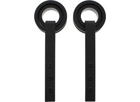 Set van 2 rollers open wiel 255mm tbv schuifdeursysteem 450123 inclusief bevestiging zwart