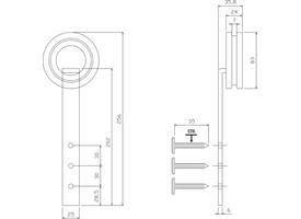 Set van 2 rollers open wiel 255mm tbv schuifdeursysteem 450123 inclusief bevestiging zwart
