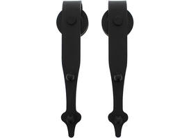 Set van 2 rollers pijlvorm 290mm tbv schuifdeursysteem 450124 inclusief bevestiging zwart