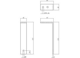 Set van 5 plafondbeugels 216mm tbv schuifdeursysteem zwart