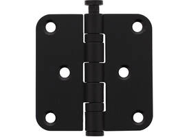 Kogellagerscharnier afgerond 3" (76x76x2,5mm) rvs zwart