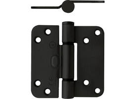 Glijlagerscharnier afgerond 3,5" (89x89x3mm) doorgezette knoop CE staal zwart