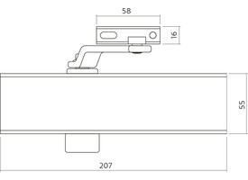 Deurdr.120+schaararm207x55x40 zwart