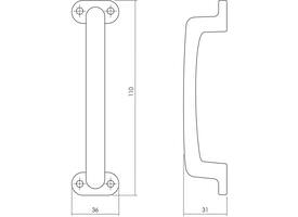 Handgreep 777 110mm zwart