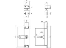 Set kruk-espagnolet links L-recht incl stangenset 2x 1245mm rvs zwart