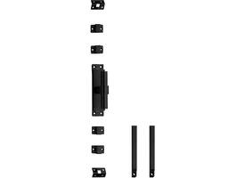 Set kruk-espagnolet rechts T-recht incl stangenset 2x 1245mm rvs zwart
