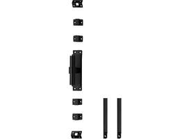 Set kruk-espagnolet links T-recht incl stangenset 2x 1245mm rvs zwart