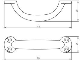Handgreep geperst 85mm zwart
