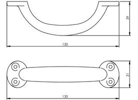 Handgreep geperst 130mm zwart
