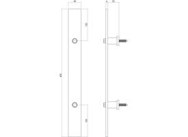 Deurgreep plat 400x40mm tbv schuifdeur antiek