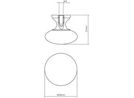 Meubelknop paddenstoel ø32mm antiek