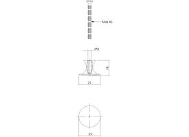 Meubelknop glad rond ø25mm antiek