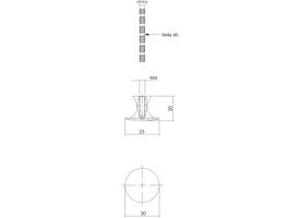 Meubelknop glad rond ø30mm antiek
