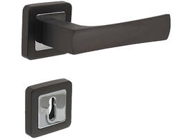 Deurkruk Candy op rozet verdekt 52x52x10mm met nokken en sleutelrozetten chroom/antraciet
