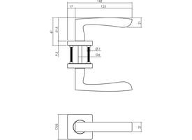 Deurkruk Minos op rozet verdekt 55x55x10mm met nokken wit